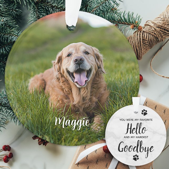 Lieblings-Hallo Hardest Goodbye Pet Foto Memorial Ornament (Von Creator hochgeladen)