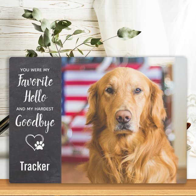 Lieblings-Hallo Hardest Goodbye Pet Hund Memorial Fotoplatte (Von Creator hochgeladen)