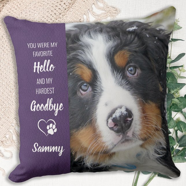 Lieblings-Hallo Hardest Goodbye Pet Memorial Foto Kissen (Von Creator hochgeladen)