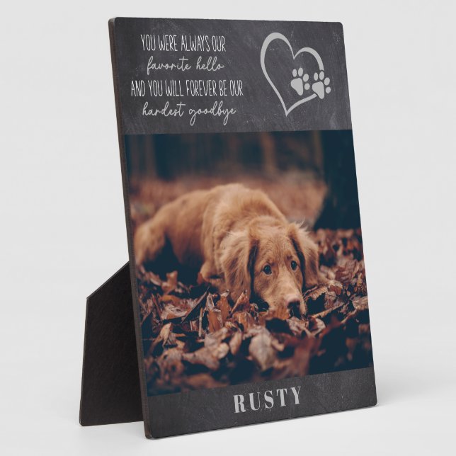 Lieblings-Hallo Hardest Goodbye Pet Memorial Fotoplatte (Seite)