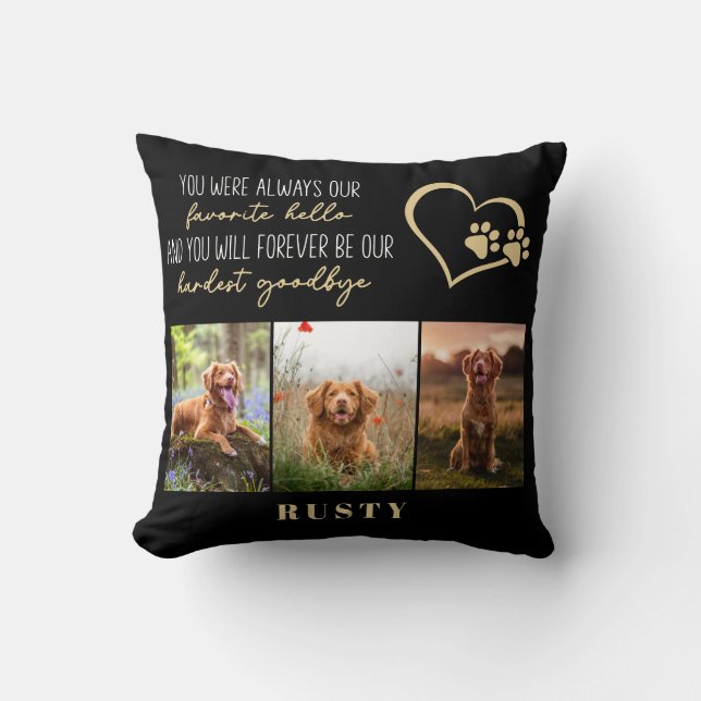 Lieblings-Hallo Hardest Goodbye Pet Memorial Kissen (Vorderseite)