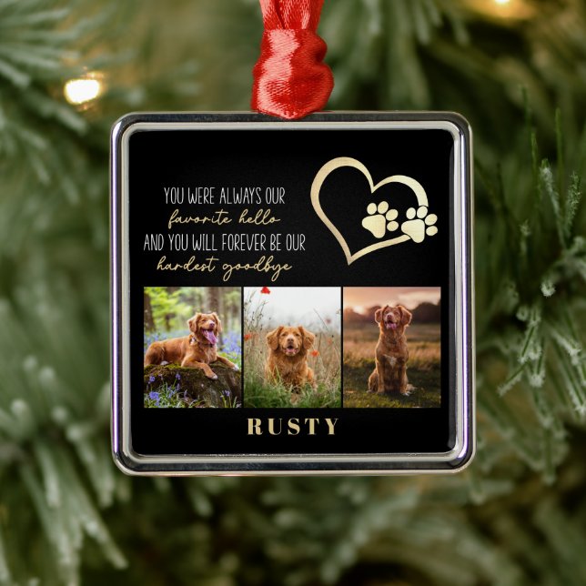 Lieblings-Hallo Hardest Goodbye Pet Memorial Ornament Aus Metall (Baum)
