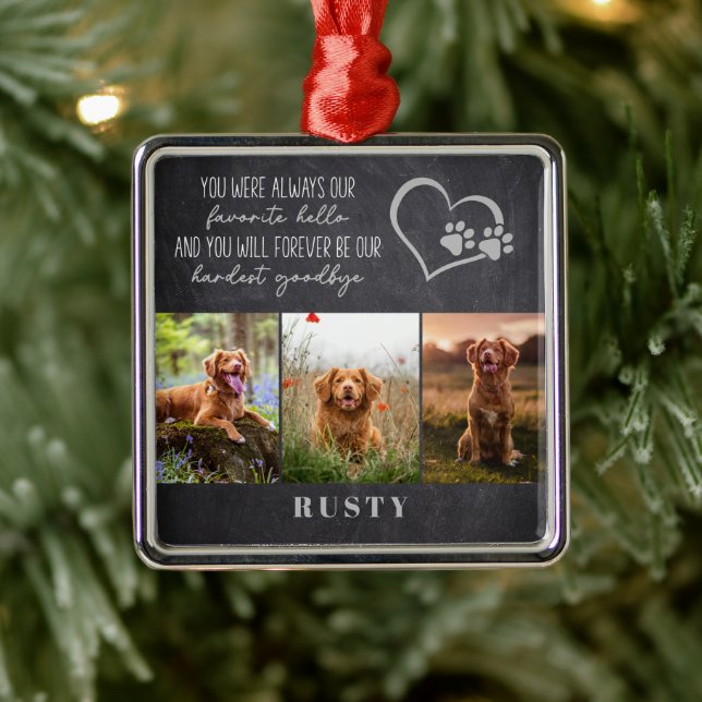 Lieblings-Hallo Hardest Goodbye Pet Memorial Ornament Aus Metall (Baum)