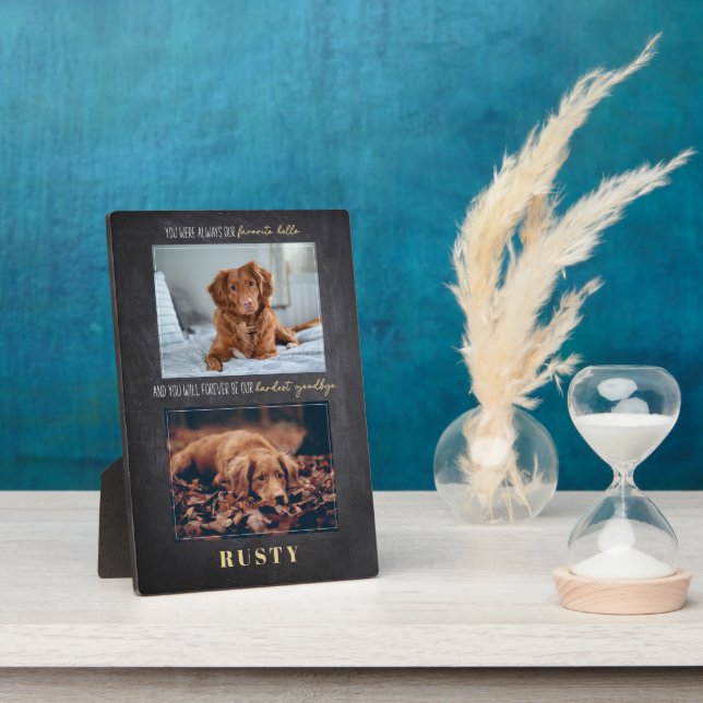 Lieblings-Hallo Hardest Goodbye Pet Memorial Plaqu Fotoplatte (Seite)