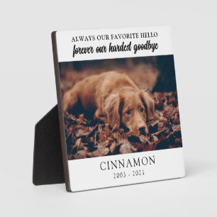 Lieblings-Hallo-Schwerstes-Lebwohl-Photo-Hund-Gede Fotoplatte