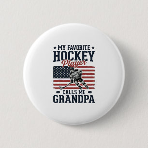Lieblings-Hockeyspieler nennt mich Opa Vintage-Shi Button