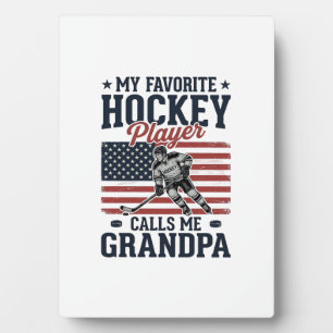 Lieblings-Hockeyspieler nennt mich Opa Vintage-Shi Fotoplatte