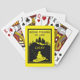 Lieblings-Kajak-Angelseen und -Flüsse Spielkarten