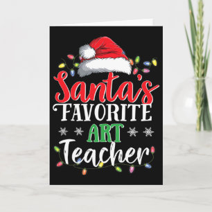 Lieblings-Kunstlehrer-Geschenk von Santa Weihnacht Karte