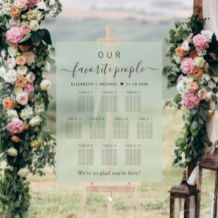Lieblings-Leute 10 Tischplatten Hochzeit Acrylschild