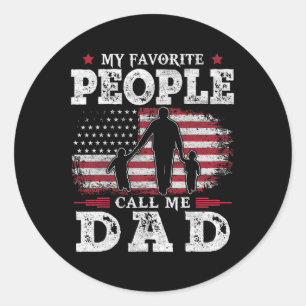 Lieblings-Leute nennen mich Vater Us Flag Geschenk Runder Aufkleber