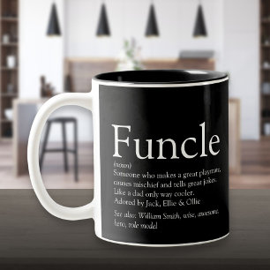 Lieblings-Onkel Funcle moderne Definition Schwarz Zweifarbige Tasse