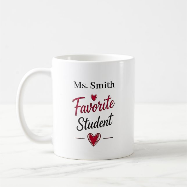 Lieblings-Schüler personalisiertes Lehrer-Geschenk Kaffeetasse (Links)