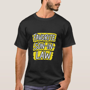 Lieblings-Schwiegersohn Retro-Gelb Pinselstriche T-Shirt