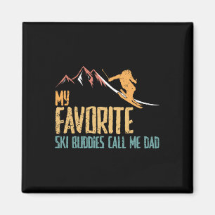 Lieblings Ski Buddies nennen mich Vater Retro Vint Magnet