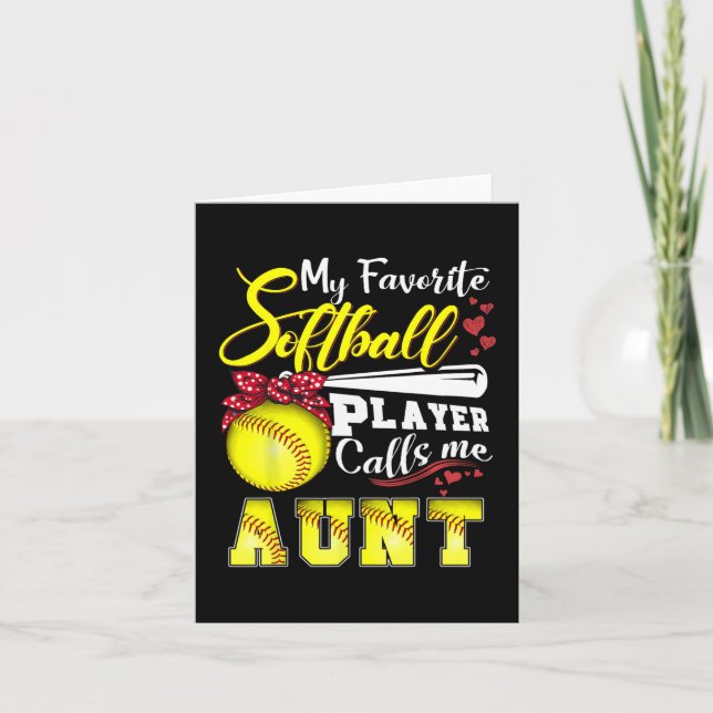 Lieblings-Softball-Spieler nennt mich Tante T-Shir Karte (Vorderseite)