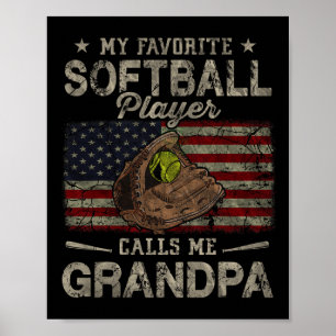 Lieblings-Softballspieler nennt mich Opa zum Vater Poster