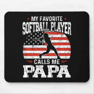 Lieblings-Softballspieler nennt mich Papa Lustiger Mousepad
