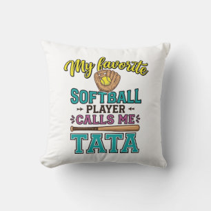 Lieblings-Softballspieler nennt mich TATA-Shirt-De Kissen