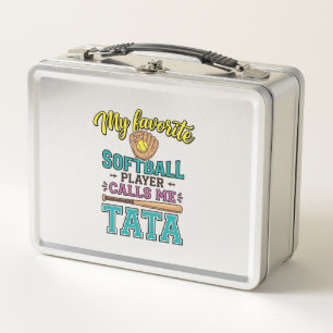 Lieblings-Softballspieler nennt mich TATA-Shirt-De Metall Brotdose