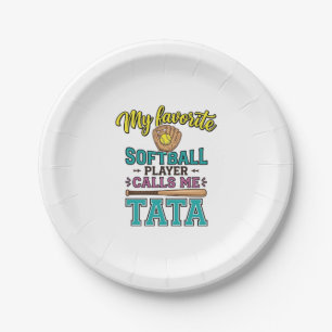 Lieblings-Softballspieler nennt mich TATA-Shirt-De Pappteller