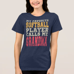 Lieblings-Softballspieler Oma Typography Tri-Blend Shirt