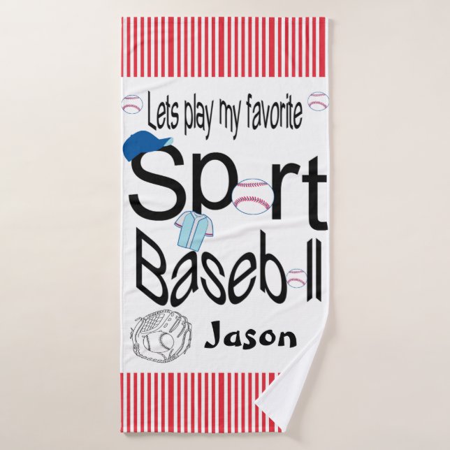 Lieblings-Sport-Bad Handtuch-Set Baseball Badhandtuch Set (Badehandtuch)