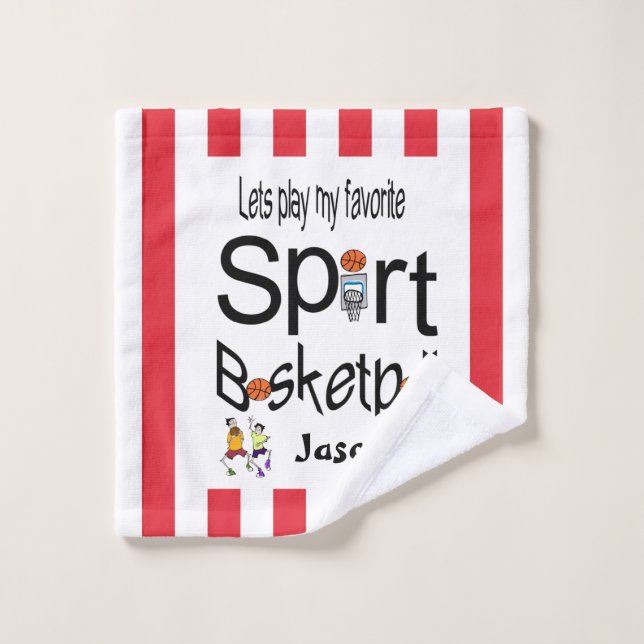 Lieblings-Sport-Bad Handtuch Sets Basketball (Waschlappen)