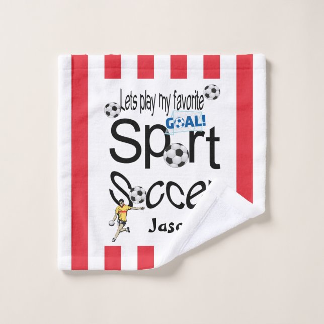 Lieblings-Sport-Bad Handtuch Sets Fußball (Waschlappen)