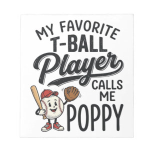 Lieblings-T-Ball-Spieler nennt mich Opa-Shirt-Desi Notizblock