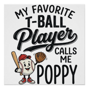 Lieblings-T-Ball-Spieler nennt mich Opa-Shirt-Desi Poster