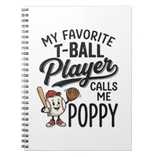 Lieblings-T-Ball-Spieler nennt mich Poppy-Shirt-De Notizblock