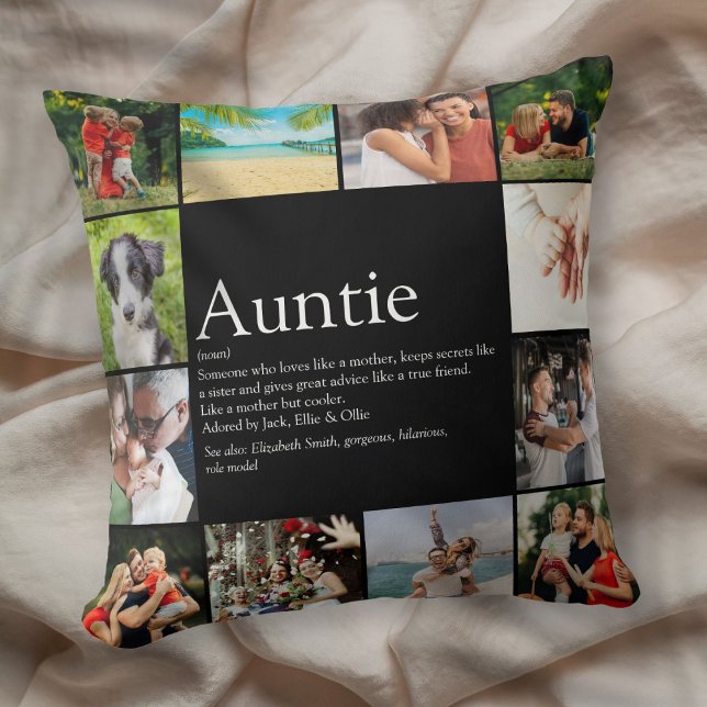 Lieblings Tante Tante Definition Fun Foto Collage Kissen (Favorite Aunt Auntie Definition Fun Photo Collage Throw Pillow)