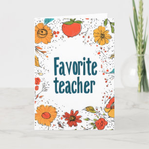 Lieblings-Teacher-Blume Feiertagskarte