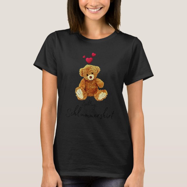 Lieblings-Teddybären schlafen mit Herz Pajamas Ted T-Shirt (Vorderseite)