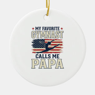 Lieblings-Turner nennt mich Papa Patriotisches Vin Keramik Ornament