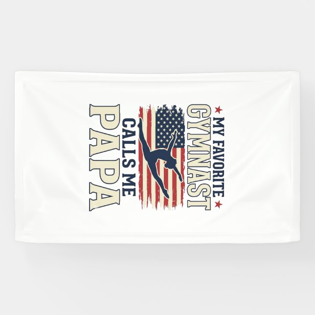 Lieblings-Turnerin nennt mich Papa Patriotisches V Banner (Horizontal)