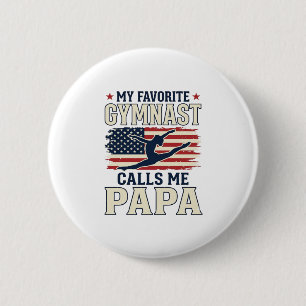 Lieblings-Turnerin nennt mich Papa Patriotisches V Button
