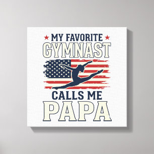 Lieblings-Turnerin nennt mich Papa Patriotisches V Leinwanddruck