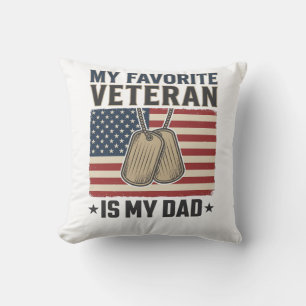 Lieblings-Veteran-Vater-Patriotische-Hundeanhänger Kissen