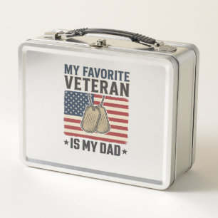 Lieblings-Veteran-Vater-Patriotische-Hundeanhänger Metall Brotdose