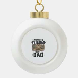 Lieblings-Veteran-Vater-Patriotische-Kampf-Stiefel Keramik Kugel-Ornament