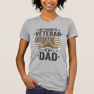 Lieblings-Veteran-Vater-Patriotisches-Kampf-Stiefe T-Shirt