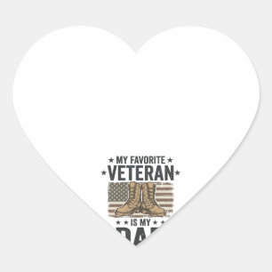 Lieblings-Veteran-Vater-Patriotisches-Kampfstiefel Herz-Aufkleber
