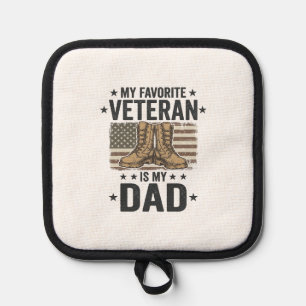 Lieblings-Veteran-Vater-Patriotisches-Kampfstiefel Topflappen