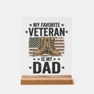 Lieblings-Veteran-Vater-Patriotismus-Kampf-Stiefel Acrylschild