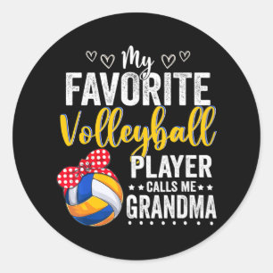 Lieblings-Volleyball-Spieler nennt mich Oma Runder Aufkleber