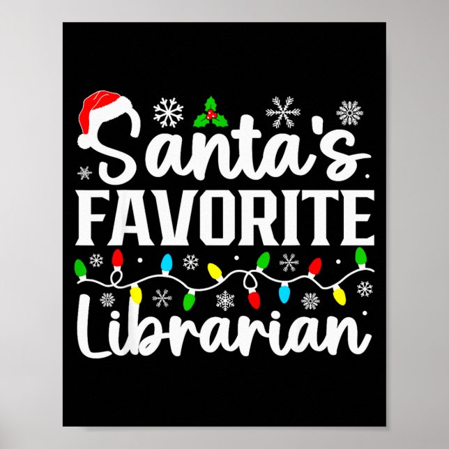 Lieblingsbibliothekar von Santa Lustiges Weihnacht Poster (Vorne)
