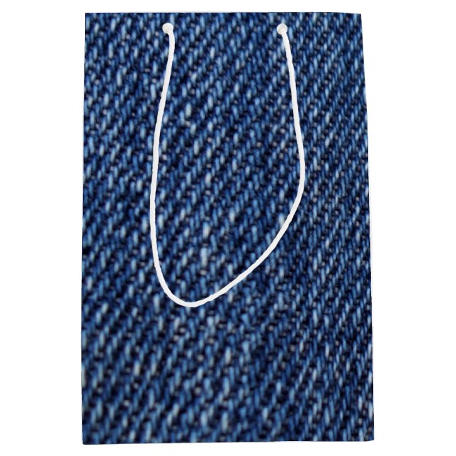 LieblingsBlue Jeans-Denim-Druck Mittlere Geschenktüte (Vorderseite)