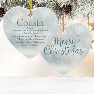 Lieblingscousin-Definition Frohe Weihnachten Keramik Ornament
